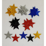 25 Apliques Estrela Com 10cm Eva Com Glíter ( Sem Adesivo )