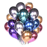25 Balão Bexiga Látex Cromado Alumínio
