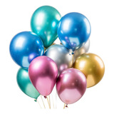 25 Balão Bexiga Metalizado N°9 Polegadas