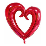 25 Balão Metalizado Coração Vermelho Vazado