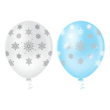 25 Balões / Bexigas Frozen / Flocos De Neve Para Aniversário
