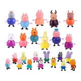 25 Peças Peppa Pig Cartoon Figuras Brinquedos Presente