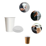 25 Tampa Para Copo Branco Papel 180ml Termico Premium Café