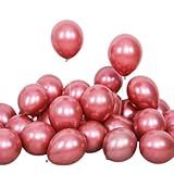 25 Balão Bexiga 5 Pol Vermelho Cromado Metalizado Aluminio Platino-