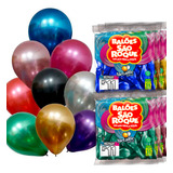 25 Balão Bexiga Metalizado Cromado 11