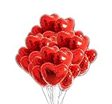 25 Balão Metalizado Coração Vermelho 45