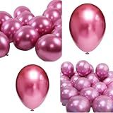 25 Balão Pink Rosa 5 Pol Cromado Metalizado Bexiga