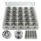 25 Bobina Alta Metal Estojo Maquina Costura Carretel Caseira