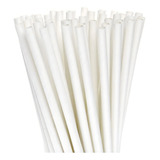 25 Canudo Papel Branco Canudinho 6mm Biodegradável Festa