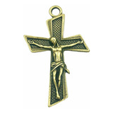 25 Crucifixos 6 0cm P Montagem De Terços E Artesanatos Cor Ouro Velho