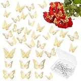 25 Pinos De Diamante Para Buquês Alfinetes Florais Com 36 Peças De Decoração De Borboleta Dourada Conjunto De Acessórios De Buquê De Flores Alfinetes De Buquê De Flores Para O Dia Das Mães Dia Dos