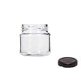 25 Potes De Vidro Geleinha 40ml Com Tampa Preta