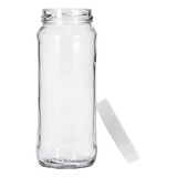 25 Potes Vidro 300ml Alto Aspargo Tampa Plástica Baixa