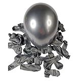 25 Unid - Balão Preto Onix Aluminio 5 Pol - Bexiga Cromado Metalizado