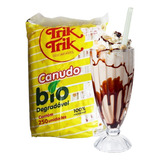 250 Canudo Plastico Grosso Milk Shake Sucos Transparente 8mm