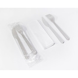 250 Kit Garfo Faca Reforçados C Guardanapo Embalado 1 A 1