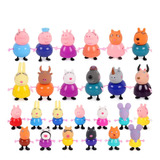25pcs Peppa Pig Cartoon Figuras Brinquedos
