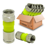 25pcs Conector De Compressão Rg06 Para Cabo Coaxial Amarelo