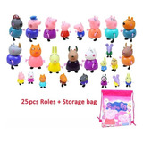 25pcs Peppa Pig Family Personagens Figura De Ação Brinquedos