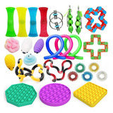 27 Peças De Brinquedos Sensoriais Fidget Pop It Stress Relie