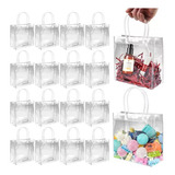 28 Sacola Praia Bolsa Plástica Alça Transparente Cristal Pvc