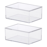 2caixa Organizador Pequena Porta Máscara Descartável Cristal