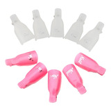 2cx Com 20 Clip Silicone P Remover Esmalte Polonês Dedeiras Cor Mix