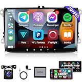 2G 64G Rádio Automotivo Para VW Jetta Passat Seat Golf Tiguan Beetle Android 13 Tela Sensível Ao Toque Volkswagen Jetta Stereo Carplay Android Auto Hi Fi Audio SWC Câmera De Reserva AHD