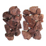 2kg De Pedra Vulcânica Marrom Lareira Churrasqueira Pacote