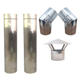 2m Duto 9 Polegadas Inox 430 Chaminé Curva 45 Chapeu Chines