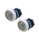 2pc Roldana Para Box Regulavel Vidro 8mm Temperado Blindex Polimero Alta Resistencia