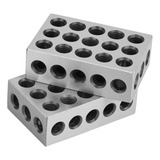 2pcs 25x50x75mm Blocos 23 Furos Fresamento Paralelo Fixação