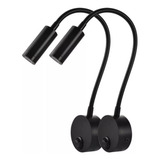 2pcs Lámpara De Pared De Lectura Led, Linterna 3w Luz Con In