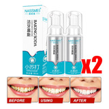 2pcs Oral Care Dentífrica Dentes Longa Duração Branco Espuma