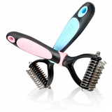 2pcs Profissional Rake Open Nó Escova Pele Pet Grooming