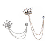 2pcs Strass Lapela Vara Broche Pino Borla Corrente Terno