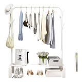 2pcs Arara Closet Cabideiro 2 Prateleira Aço 110cm X150cm