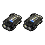 2pcs Camping Mini Chaveiro Lanterna Led Chapéu Clipe Lâmpada
