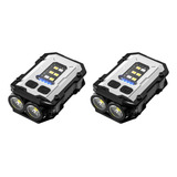 2pcs Camping Mini Chaveiro Lanterna Led Chapéu Clipe Lâmpada