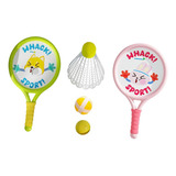 2pcs Crianças Badminton Raquetes Set Contém 3 Bolas