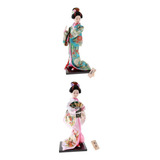 2pcs Gueixa Japonesa Quimono Ornamentos Boneca Artesanato