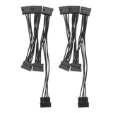 2pcs Molex 4pin Ide Para 5 Sata 15pin Disco Rígido Power Spl