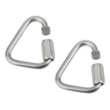 2pcs Triângulo Forma Escalada Mosquetão Trava De Aço