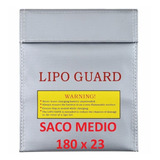 2peças: Saco Anti Chama P/ Bateria Lipo Safe Bag 18x23 Medio