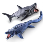 2un Brinquedos Tubarão E Mosassauro Realista