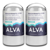 2un Desodorante Alva Cristal Natural Vegano Sem Alumínio 60g