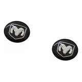 2un Emblema Adesivo Preto Dodge Chave Aluminio 14mm 3d