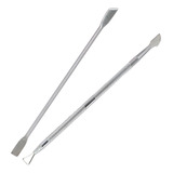 2un Espátula Palito Desencravador Raspador Manicure Aço Inox