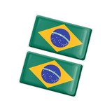 2un Mini Emblema Adesivo Bandeira Brasileira