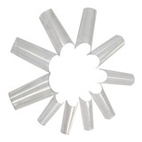 2x 500pç Tips Curvatura C Decoradas Unhas Posticas Cor Transparente